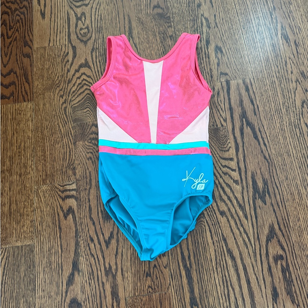 Sylvia P Colorblock Girls Gymnastics Leotard – Pink & Teal